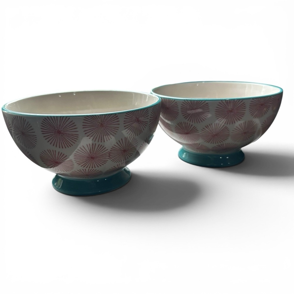 Pioneer Woman Happiness Footed Cereal Soup Bowls Lot / Set of 2 - Picture 4 of 5